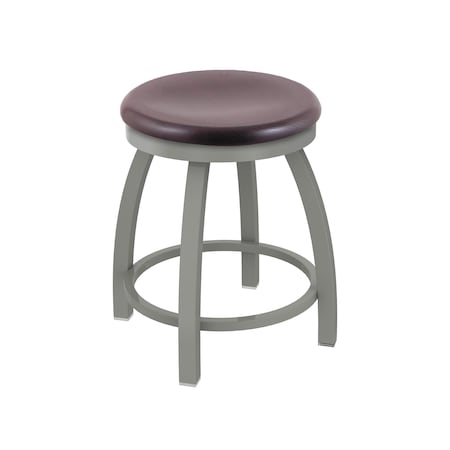 Holland Bar Stool Co 18" Swivel Vanity Stool, Nickel Finish, Dark Cherry Oak Seat 80218ANDCOak